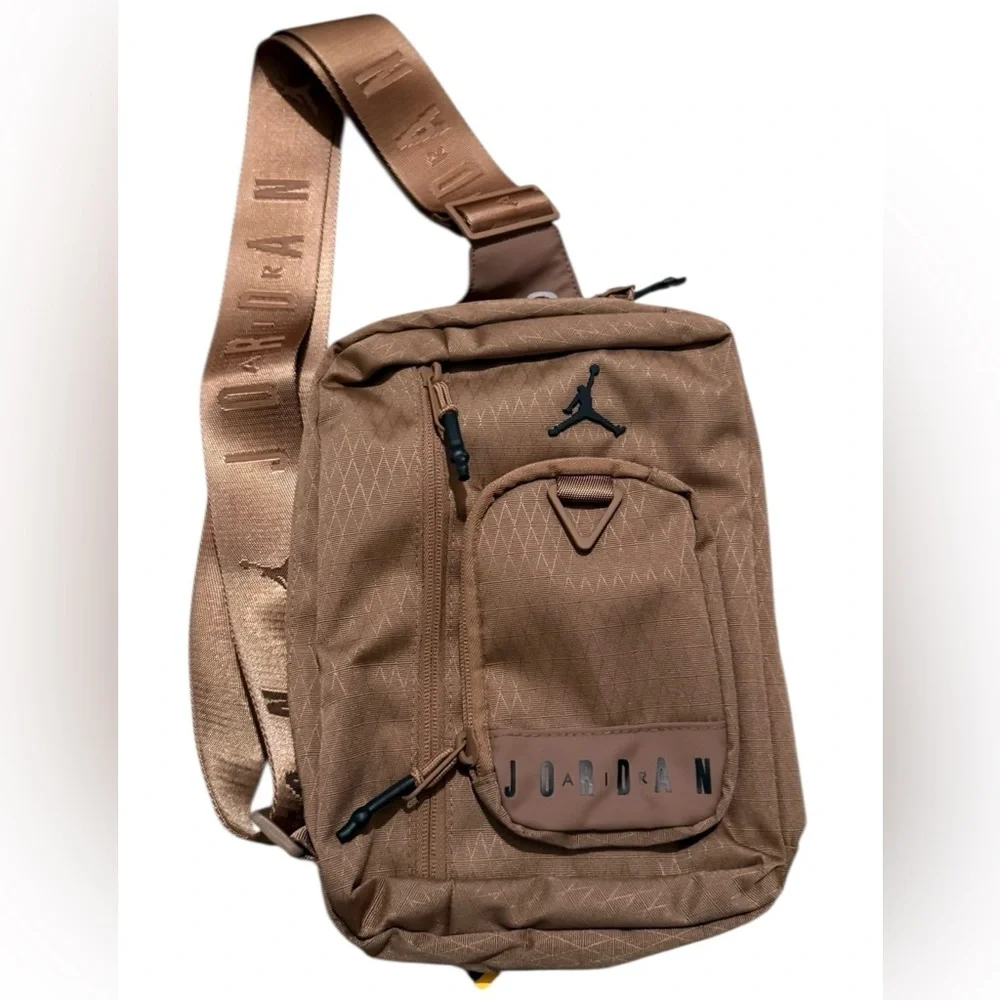 Jordan nike Sling crossbody messenger Bag Brown‎ Jumpman Logo jam collectors bag